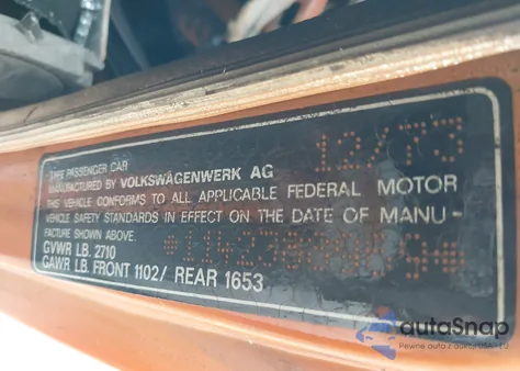 1974 Vw Beetle from USA, damaged, VIN 1142388969